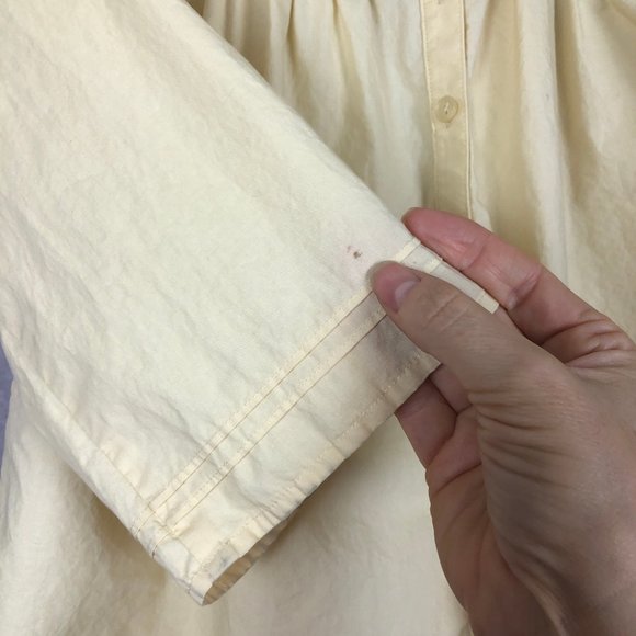 J. Jill Button Up Top Cotton‎ Yellow Mandarin Collar Size SP - Picture 8 of 9